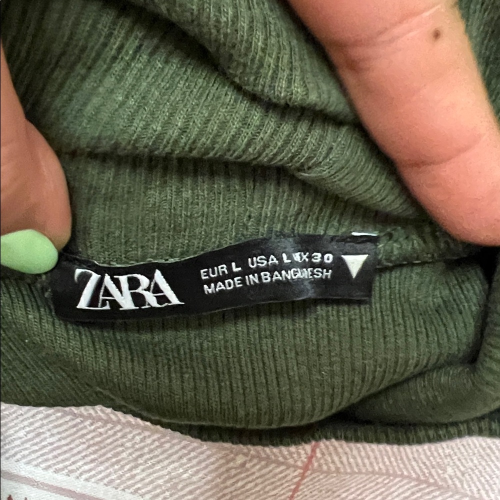 Zara Green Turtleneck Sleeveless Maxi Dress LARGE NWOT - Picture 8 of 8